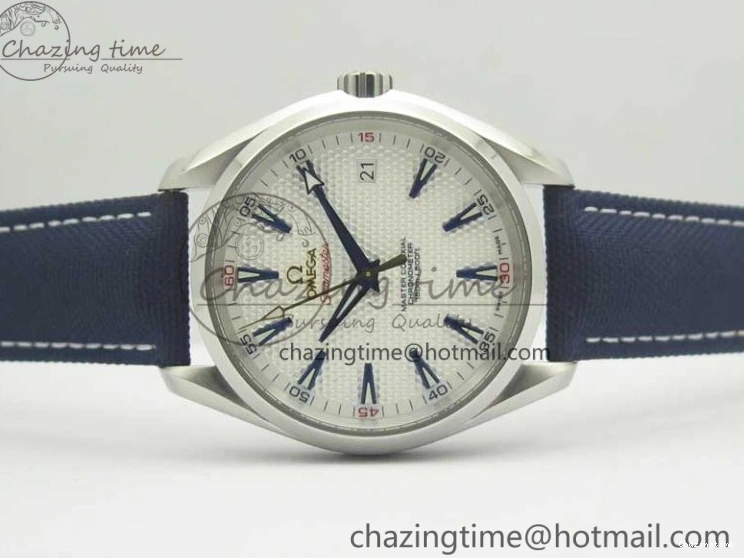 0216 EasyCare Aqua Terra Master Ryder Cup Edition VSF 1:1 Best Edition White Textured Dial on Blue Nylon Strap A8500 Super Clone 8016